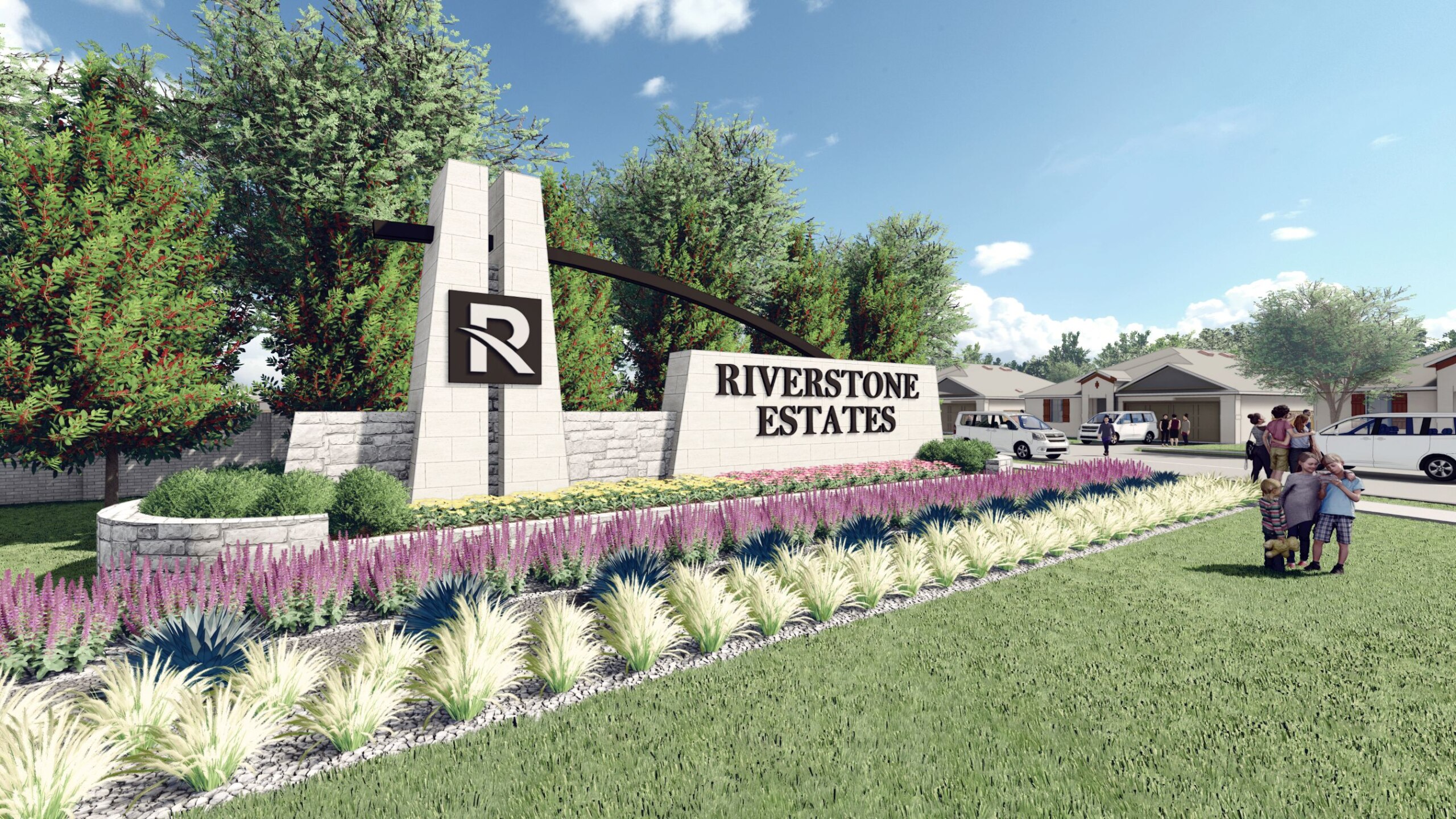 Riverstone entry monument